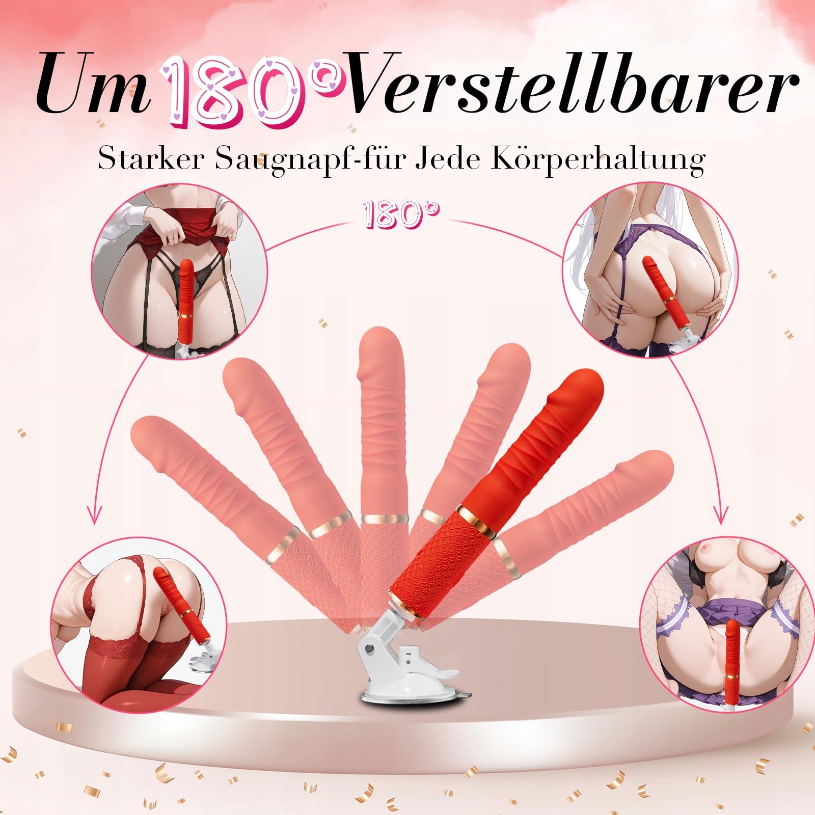 DILDO Wibrator 9 Funkcji Wibracji Dla Kobiet i Par Sex Zabawka — miniatura 3