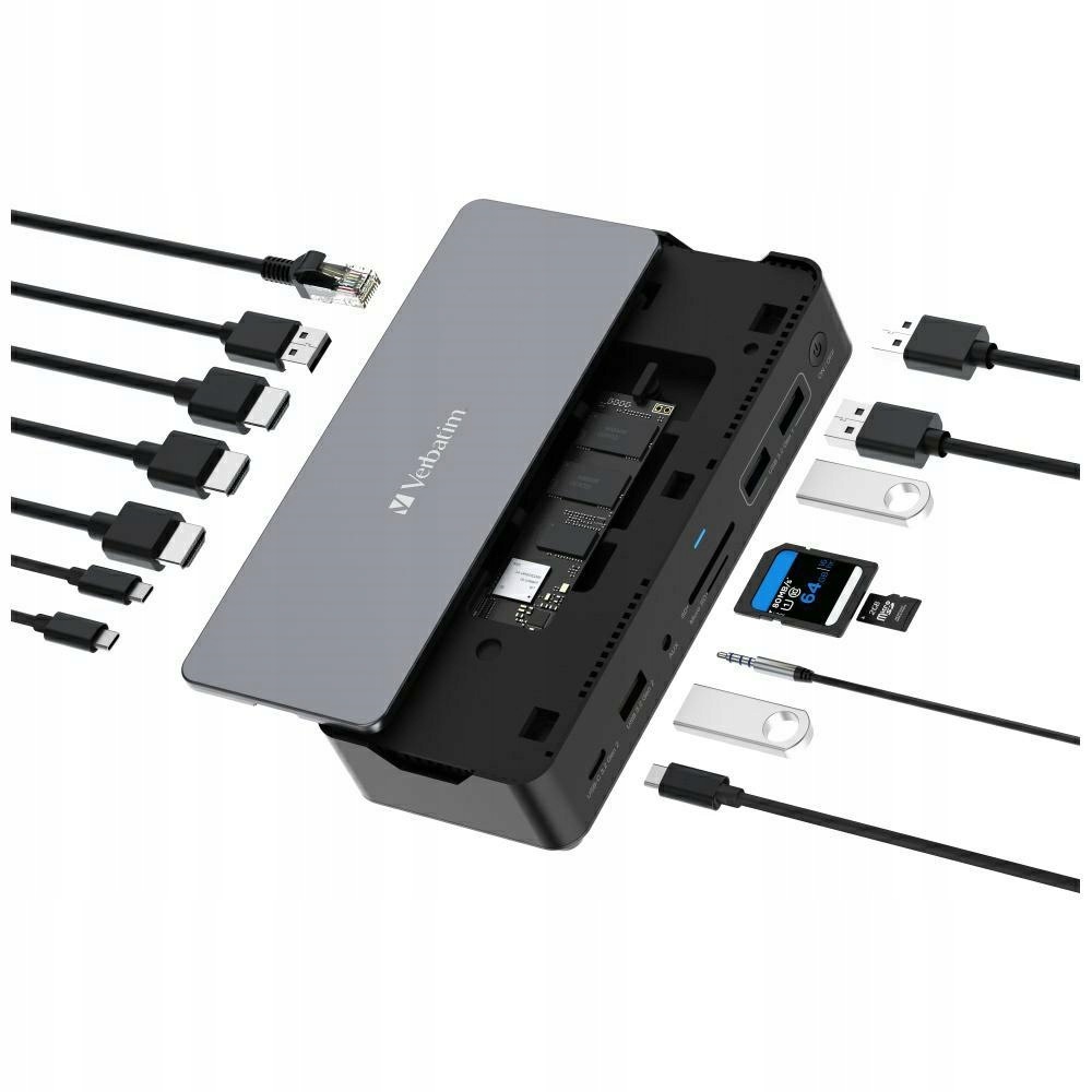 Adapter Verbatim stacja dokująca Usb-c Pro 15w1