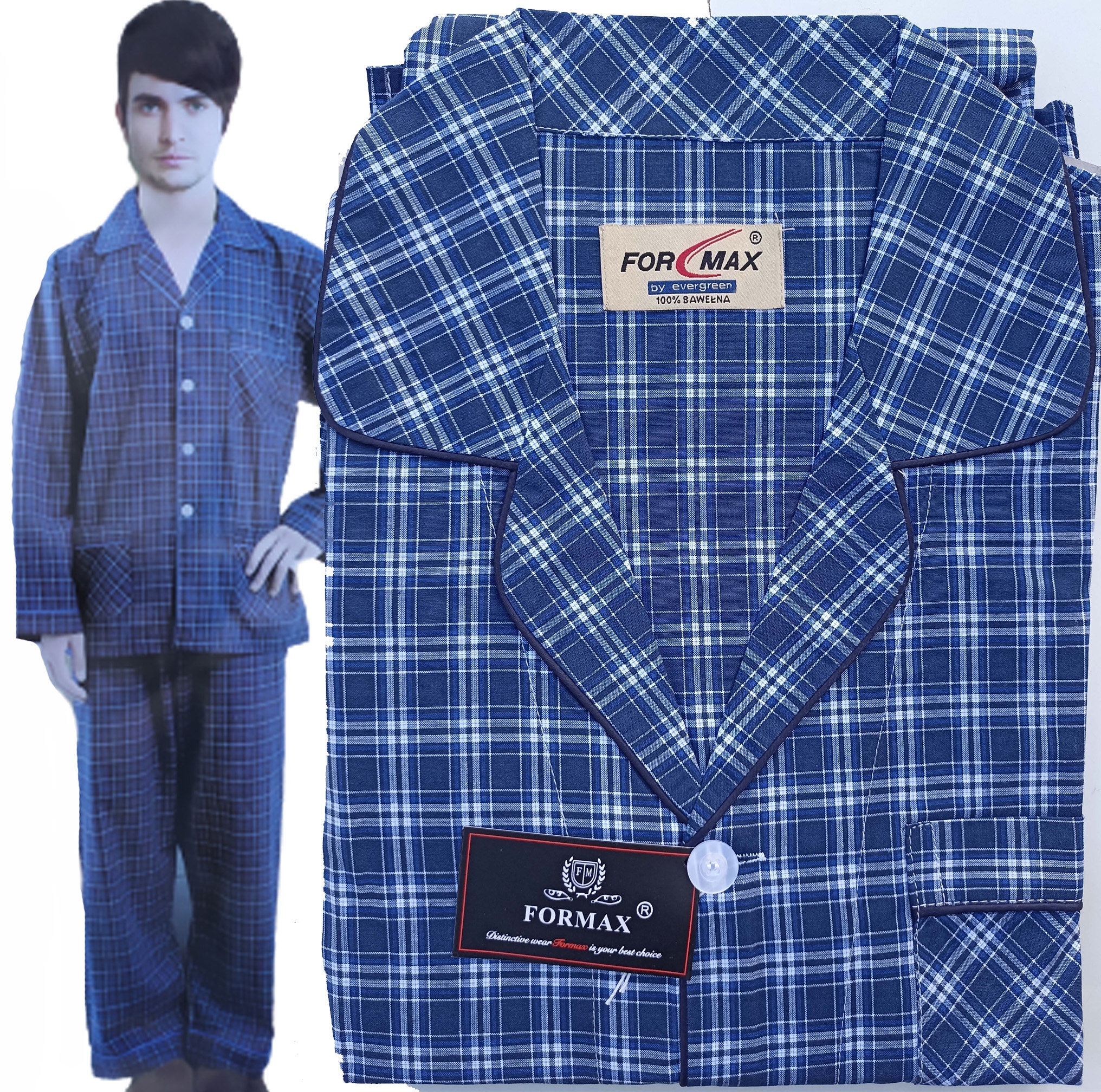 Elegancka Piżama Męska ROZPINANA bawełna r M