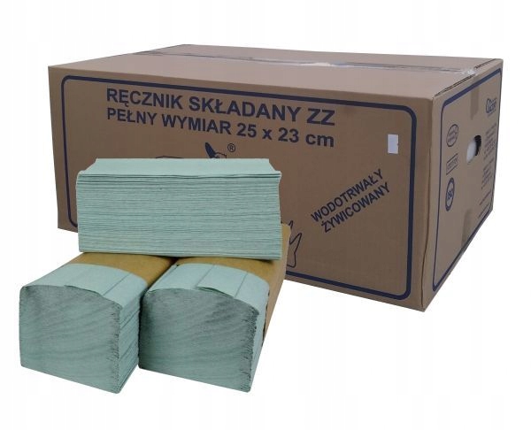 Levně Papírové Skládací Ručníky Zz zelené 4000ks karton