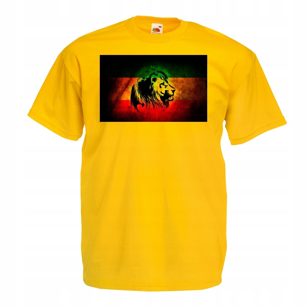 

Koszulka z nadrukiem reggae lew rasta one love XL