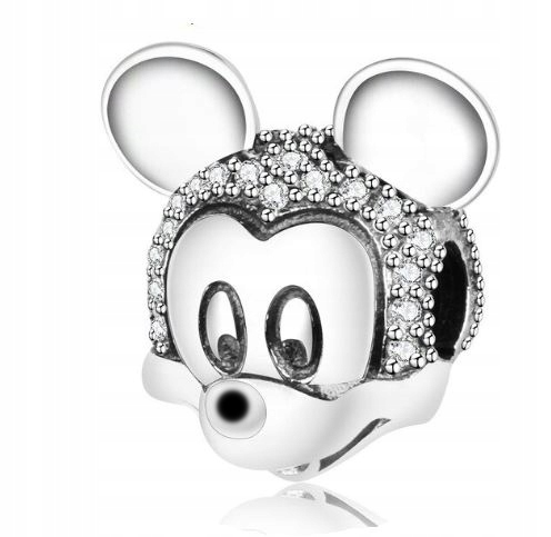 

Zawieszka Charms Koralik Minnie Mickey Srebro 925