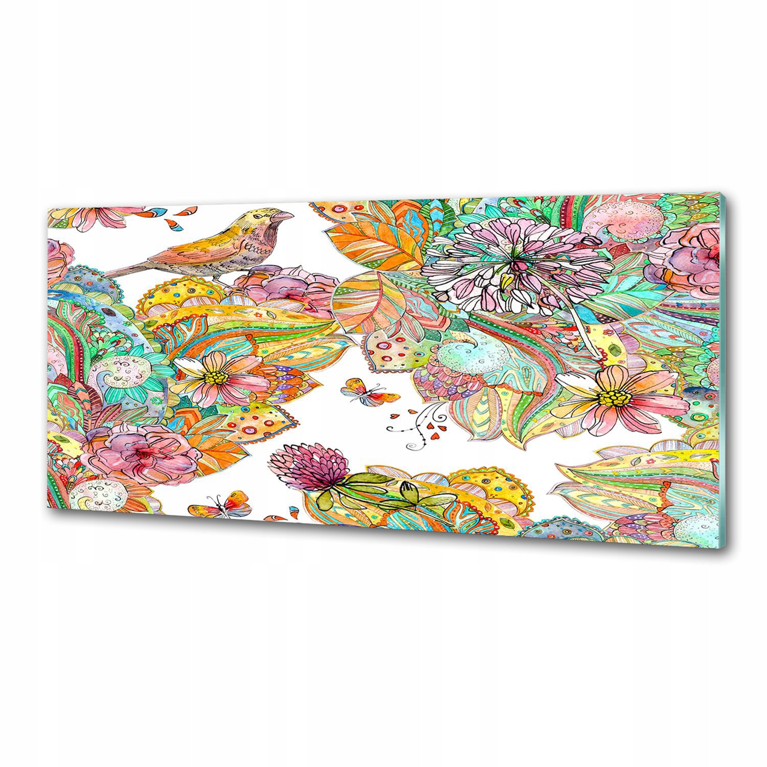 Kuchyňský panel Pták a ornamenty 125 x 50 cm Lepidlo