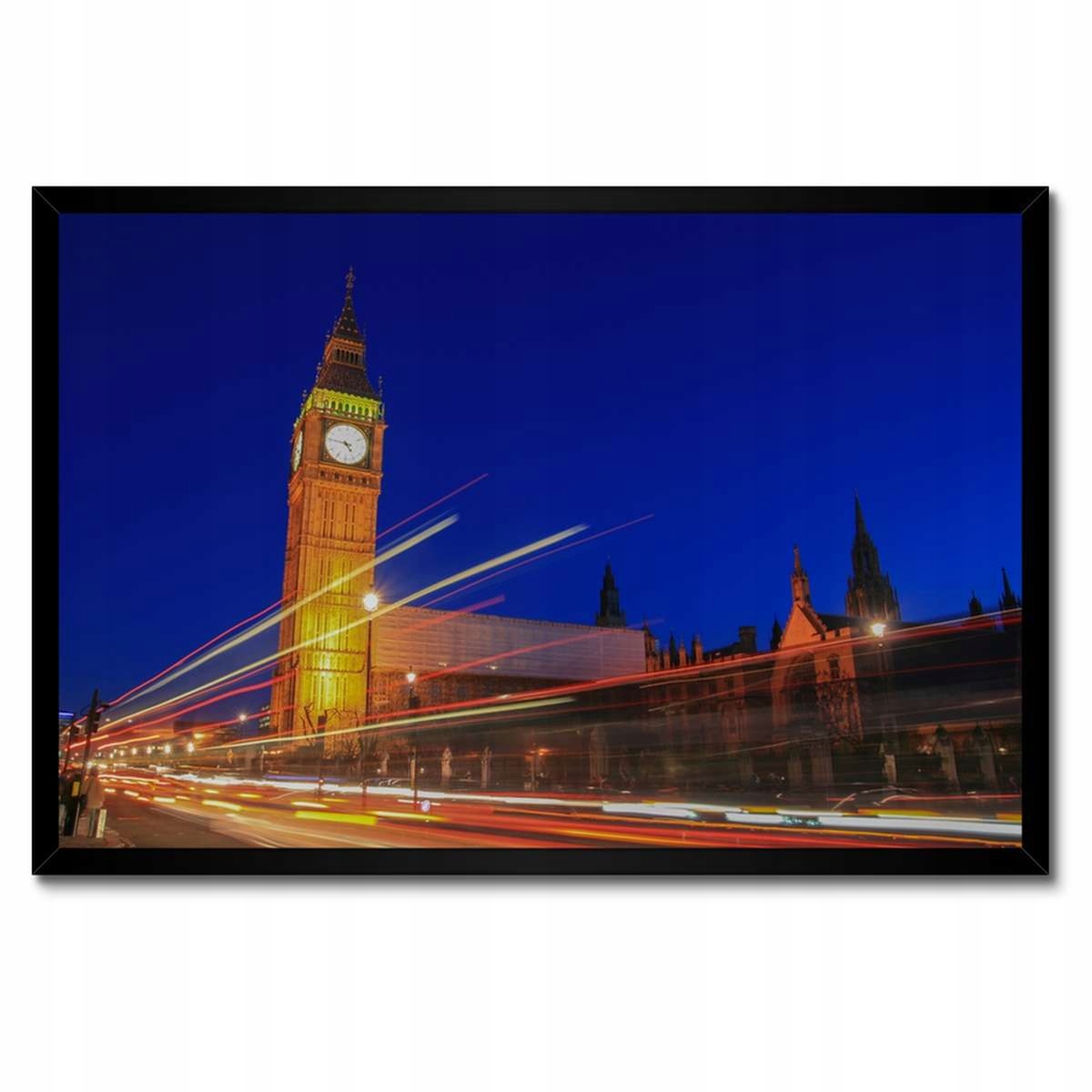 Plakáty v rámu 60x40 Osvětlený Big Ben v noci