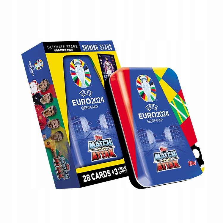 PUSZKA Z KARTAMI EURO 2024 TOPPS MATCH ATTAX 28 KART +3 KARTY LIMITED Wydawca TOPPS