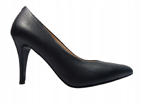 Elegantní klasické modré dámské kožené lodičky Sala 35