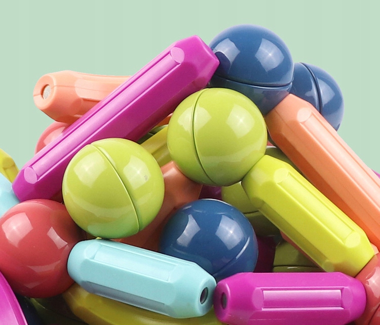 KLOCKI MAGNETYCZNE MAGNETIC STICKS Edukacja 66 EL Materiał plastik