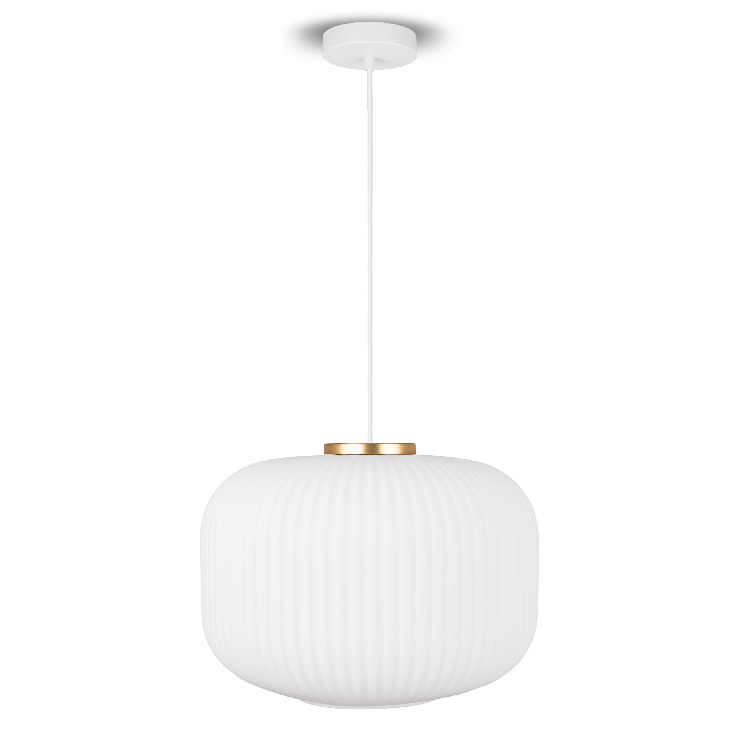 Závěsná stropní lampa bílá Zlatá E27 skleněná Glamour do ložnice obývacího pokoje
