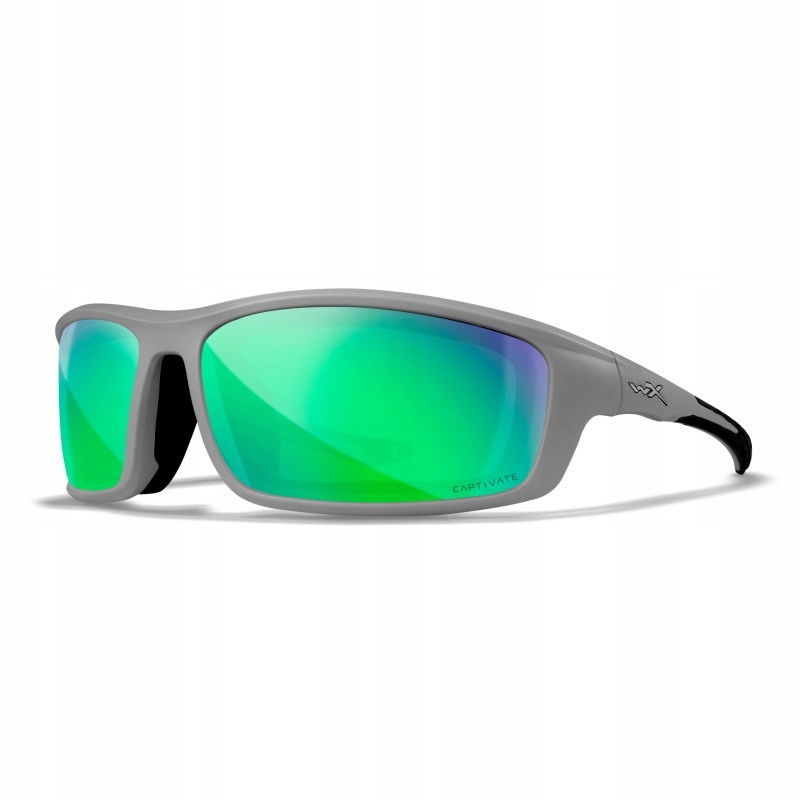 Okulary WileyX Captivate Grid Polaraized Green Mirror Matte Cool Grey Frame