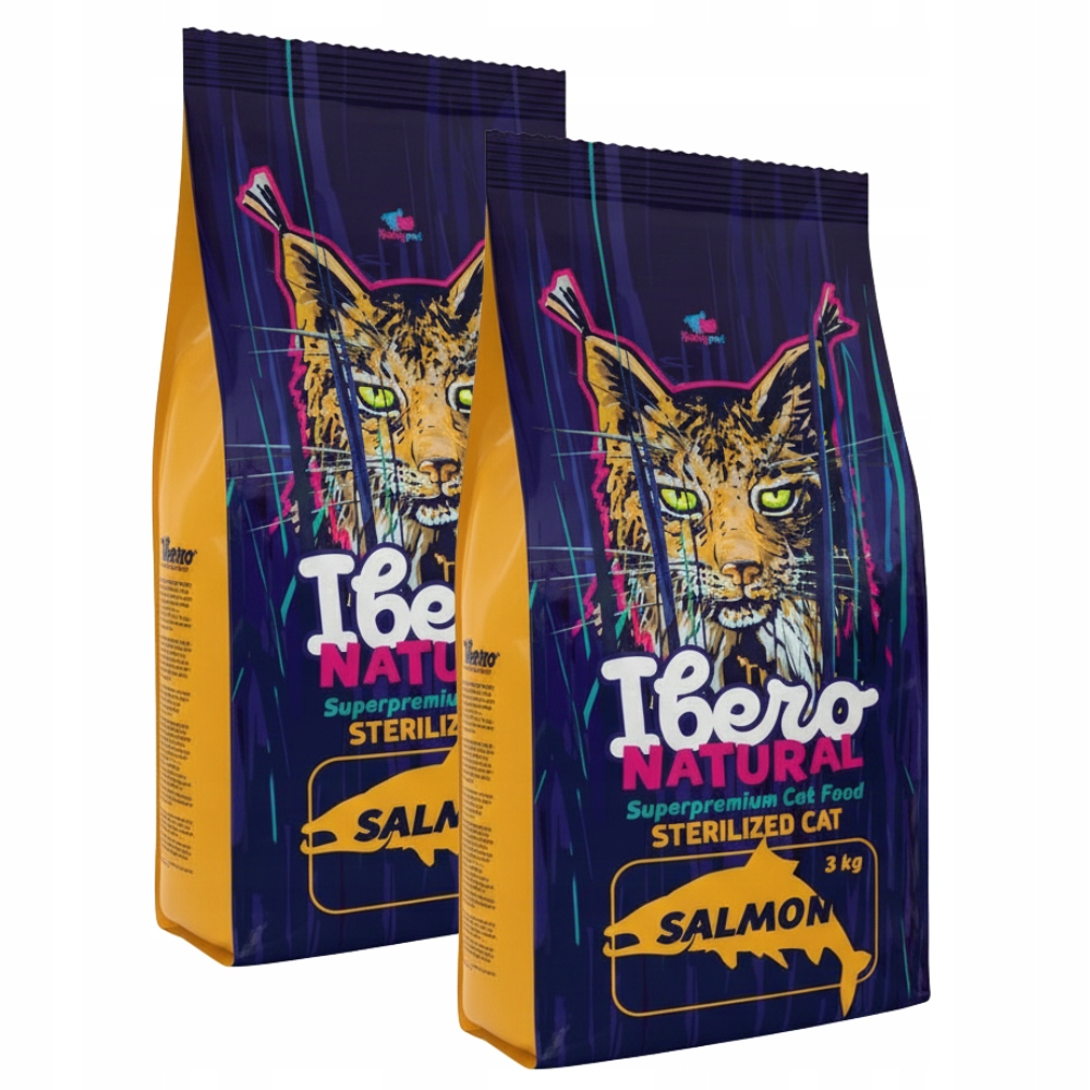 Krmivo pro kočky s lososem 6 kg Ibero Natural Cat Sterilized