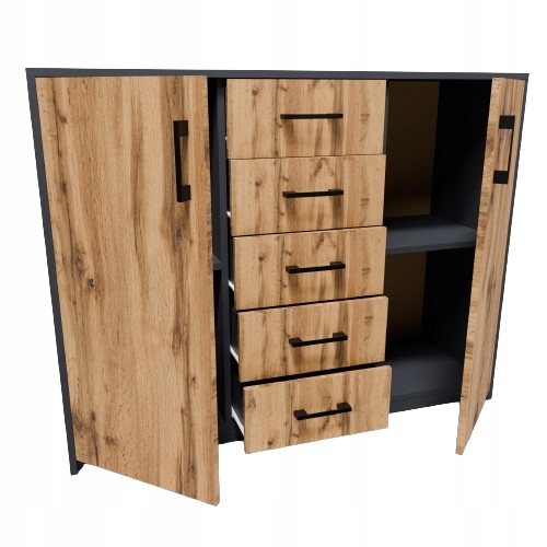 Komoda skříňka 2D5S grafit-wotan zásuvky regál šatní skříň regál skříň Rob