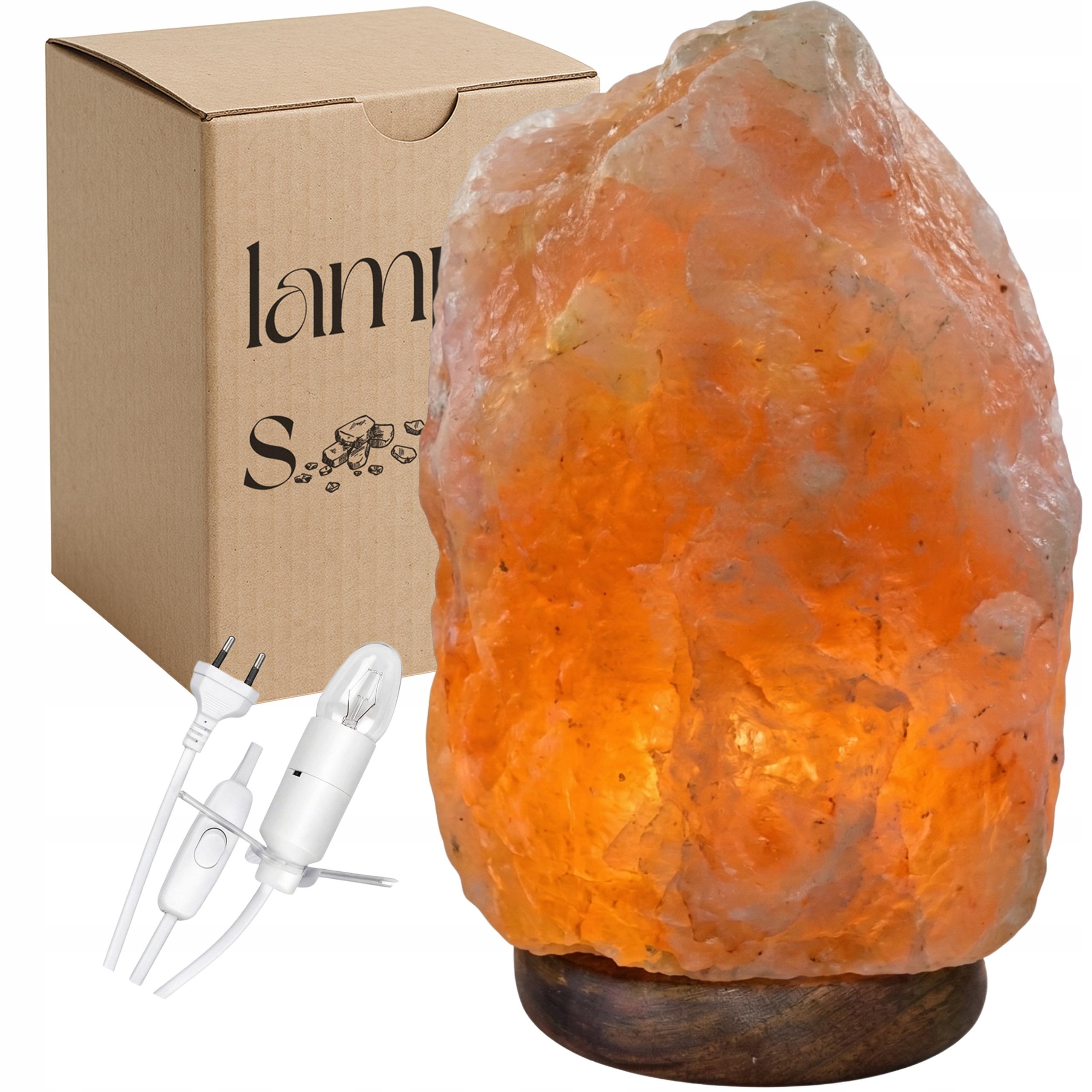 Solná Lampa Himalájská sůl XL 10-13KG Ionizátor Lampička Přírodní těleso Soli