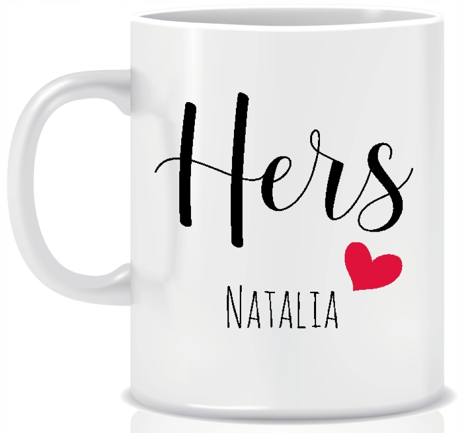 

Zestaw 2 kubków na Walentynki z imionami Ona i On