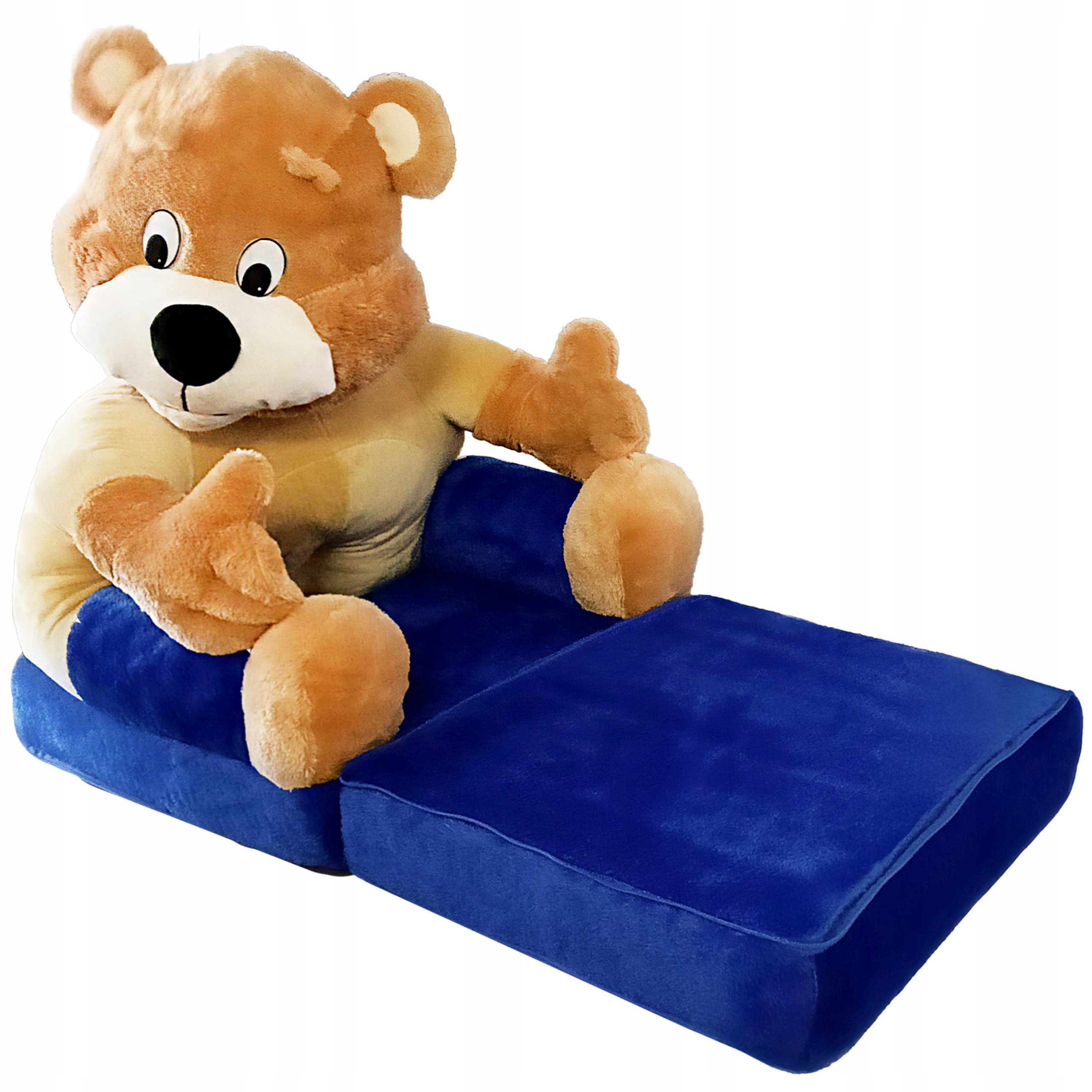 NIEBIESKIE KRZESEŁKO Z PODNÓŻKIEM DLA DZIECKA MIŚ Kolekcja MIŚ