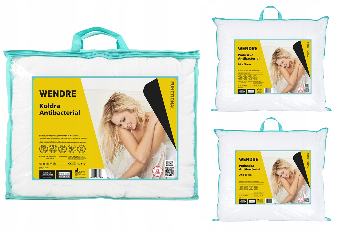 

Kołdra 220x200 2x Poduszka 70X80 Antibacterial