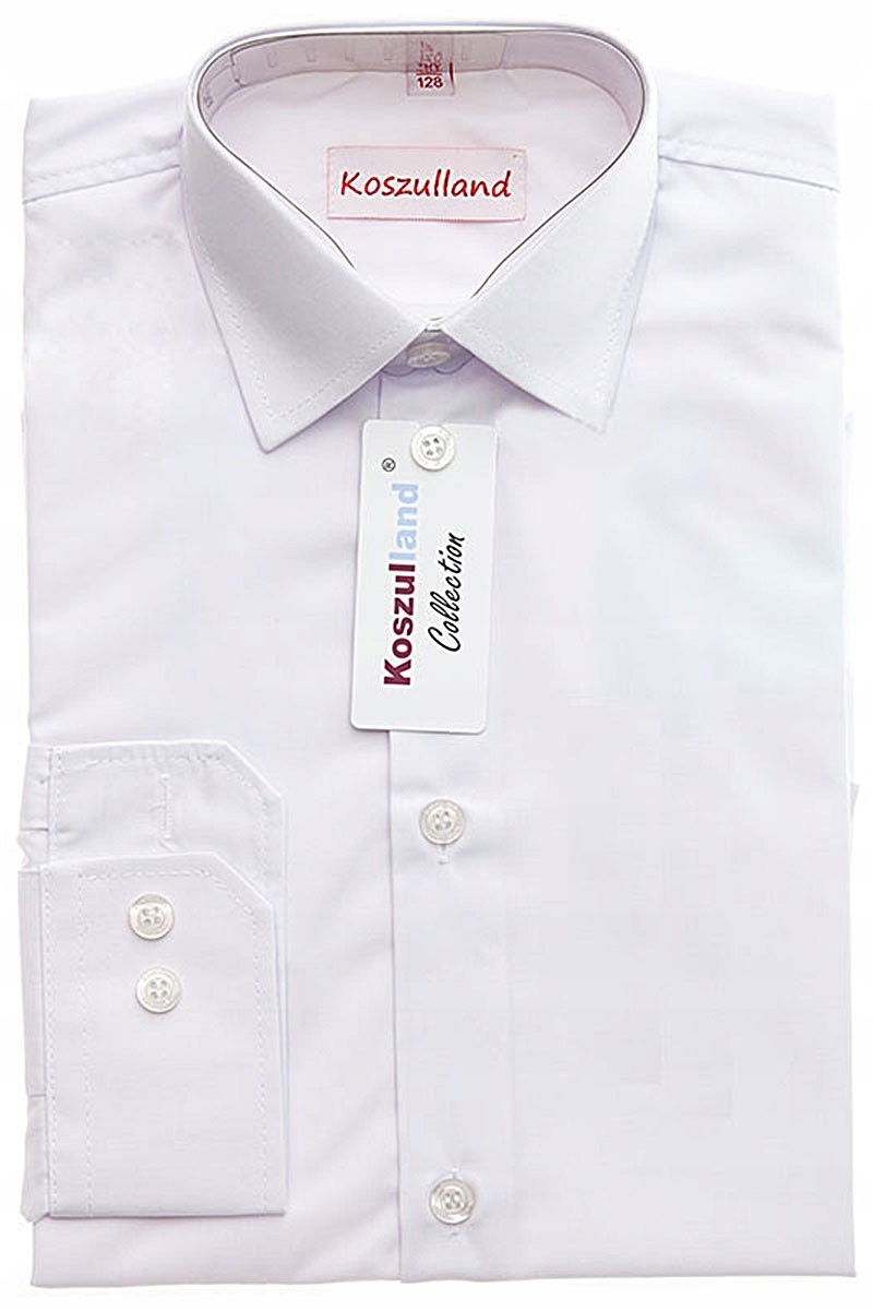 Biała koszula chłopięca dla chłopca slimowana slim 95% bawełny 3-110-28