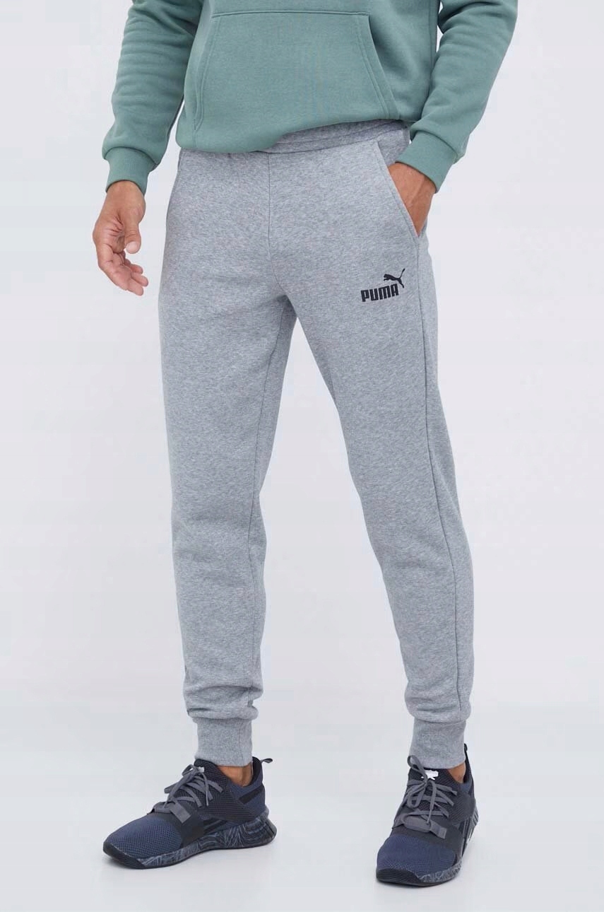 3189 Pánské Bavlněné Sportovní Tepláky Puma, Šedé, Zateplené