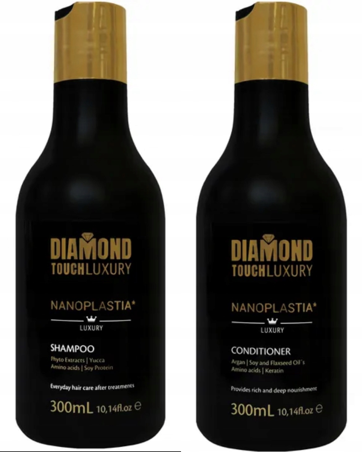 Diamond Touch Luxury szampon odżywka po nanoplastii 2x300 ml Wydłuża Efekt!