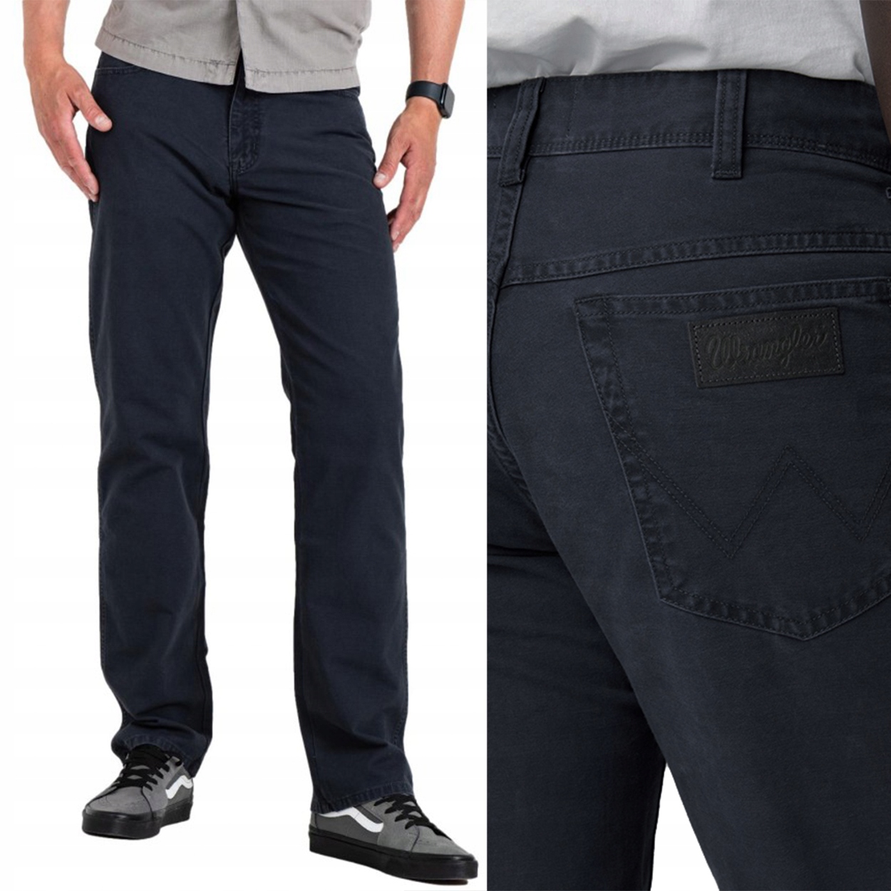 Wrangler Texas Dark Navy Tmavě Modré Bezstrečové Kalhoty W30 L32