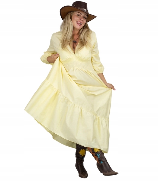 Šaty Dlouhá Maxi Modrá Boho Falbany Nařasená Pas unisize