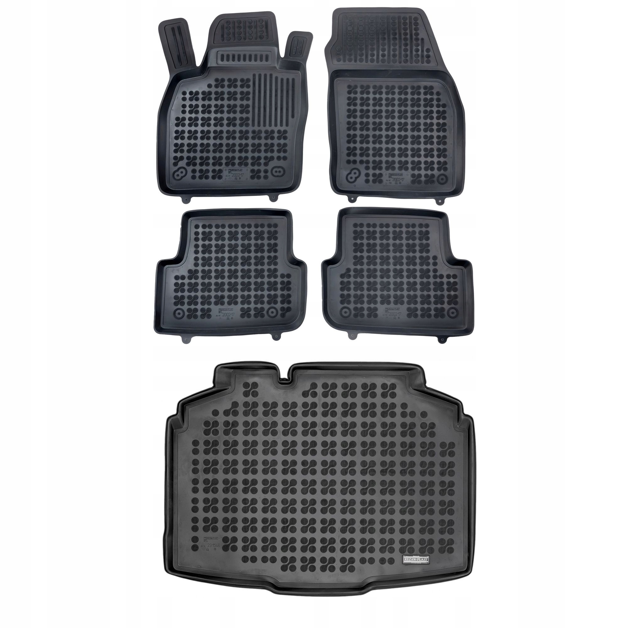 Sada čiernych kobercov gumová rohož čierna pre Škoda Fabia IV od roku 2021