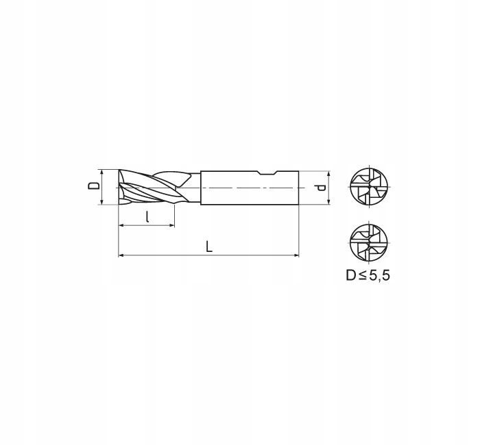 FREZ PALCOWY DŁUGI NFPa Z4 DIN844-B fi 6 HSSCo8 Marka ZPS