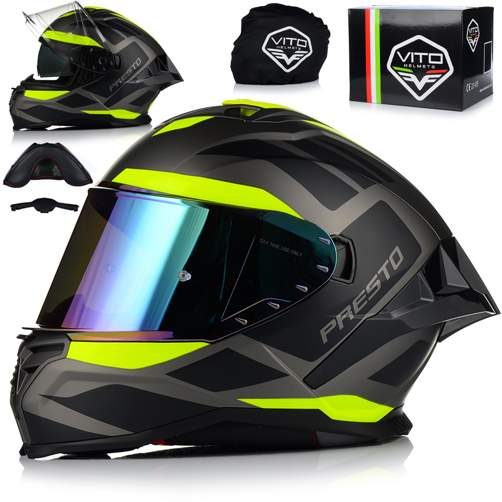 Motocyklová Prilba Vito Presto Aero Fluo Matt Systém Pinlock Clona