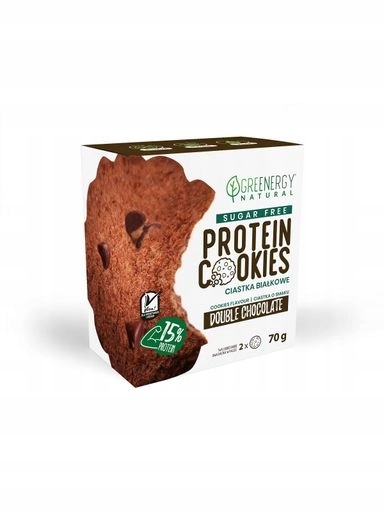 6 x Greenergy Proteinové sušenky Sugar Free Double Chocolate Greenergy, 70 g