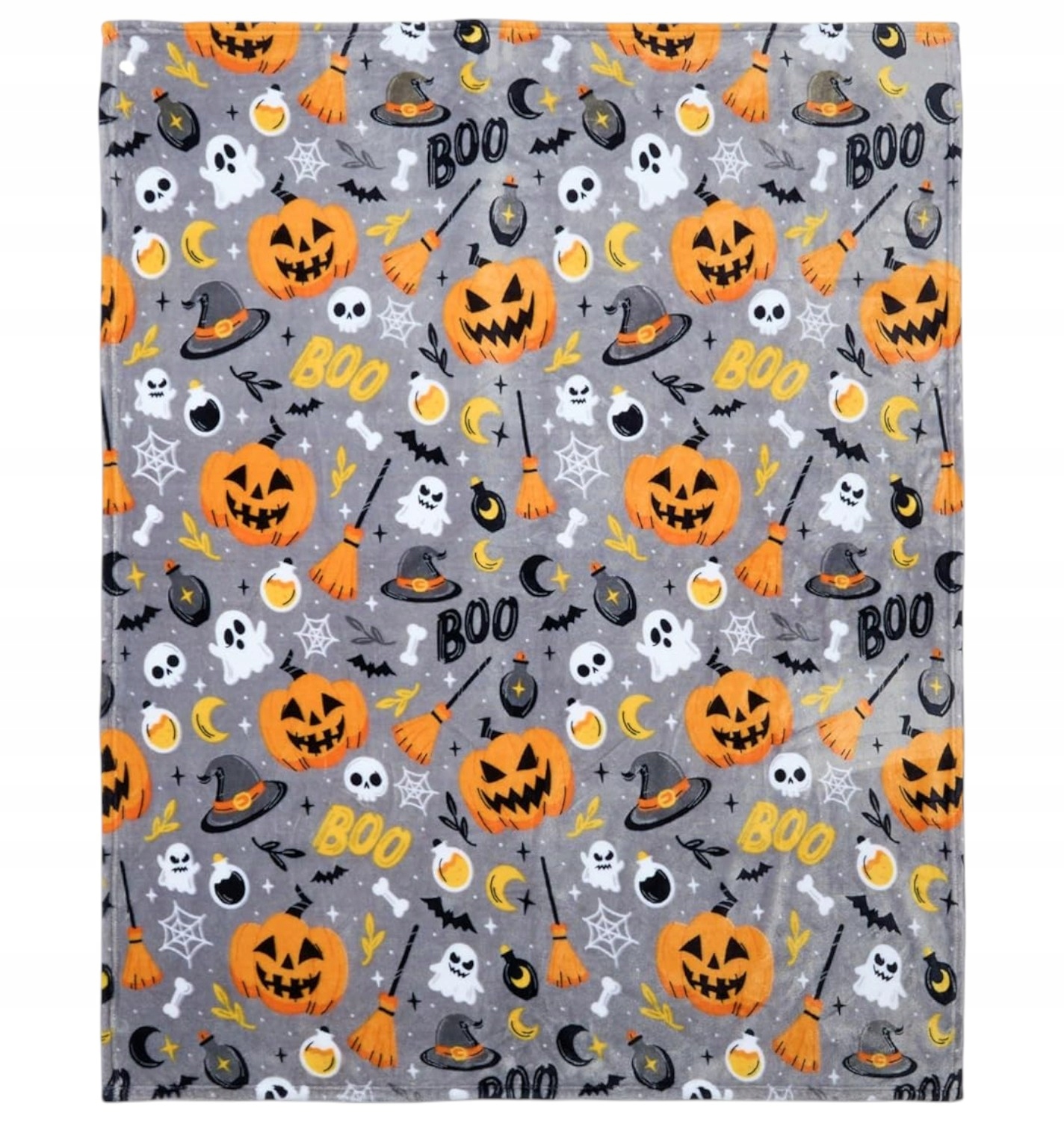 Deka Halloween Šedá Duch Měkká 127X152 Oboustranná Flanelová Dýňová Lehká