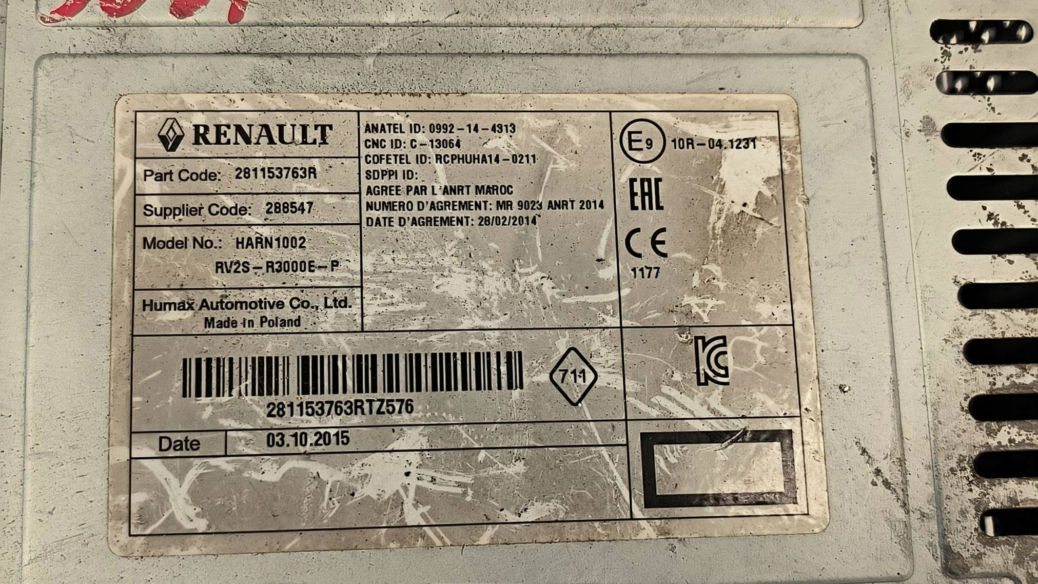 RADIO Radio 0992-14-4313 RENAULT MASTER