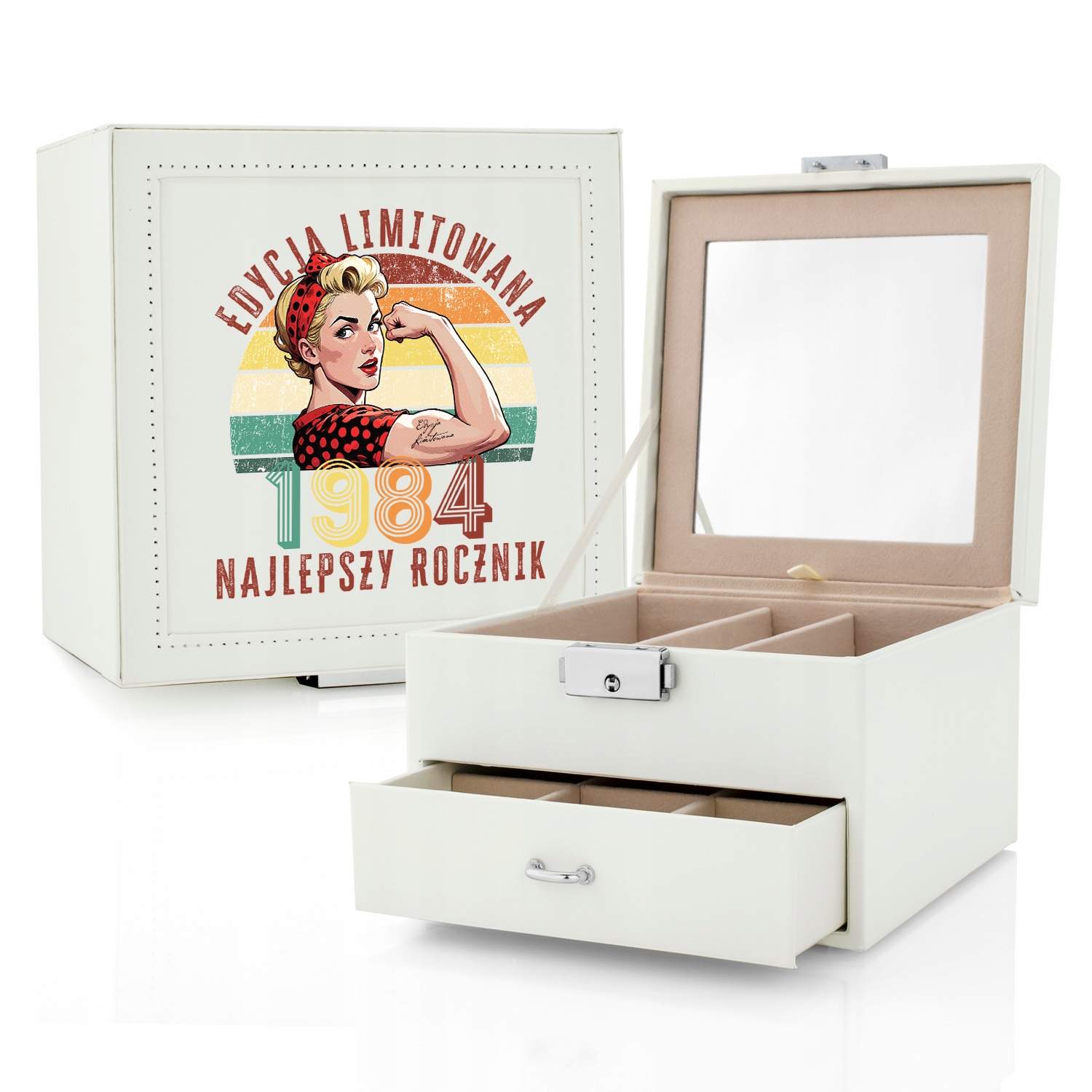 Szkatułka Kuferek na Biżuterię Organizer dla Niej Urodziny 18-99
