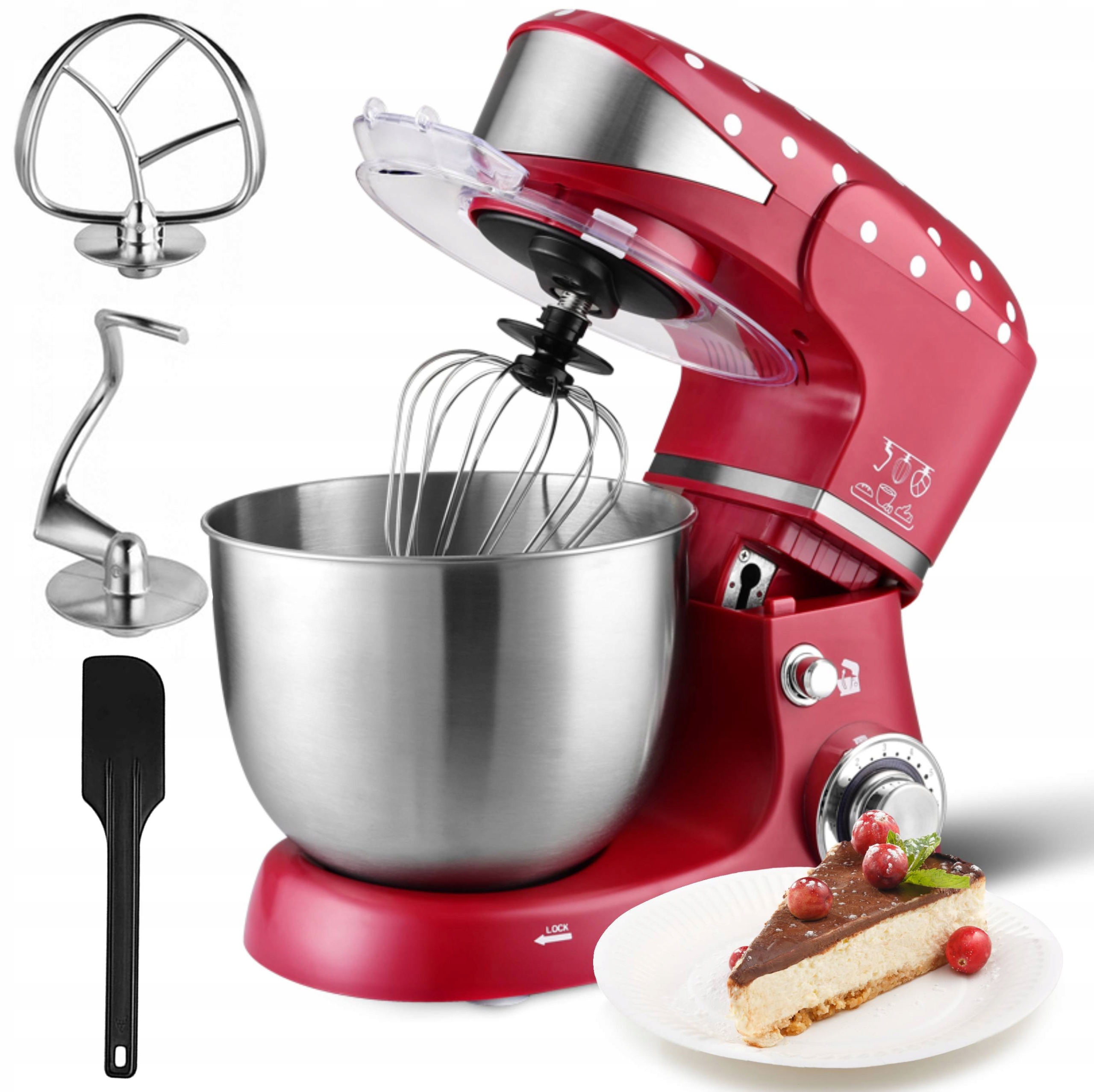 Mikser Planetarny Robot Kuchenny 1000W Kalorik 5L 6 Biegów Mieszadła Zestaw