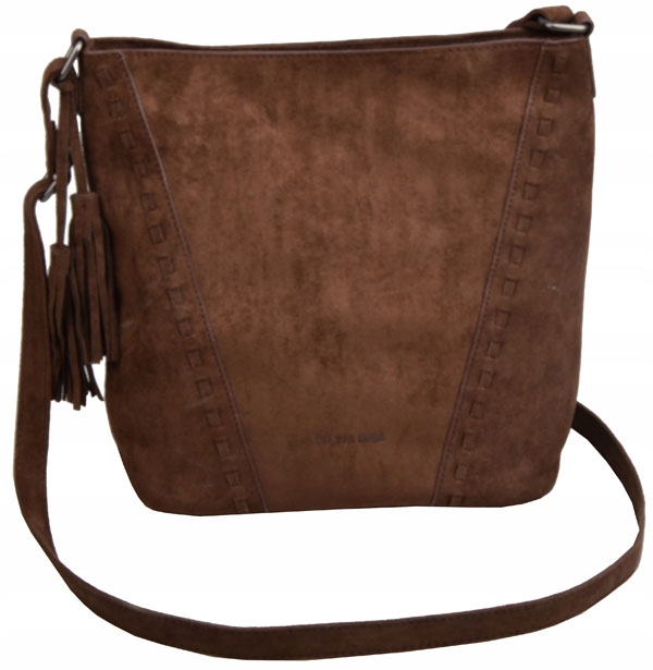 SILVIA ROSA torebka LISTONOSZKA casual ZAMSZOWA czekolada A5