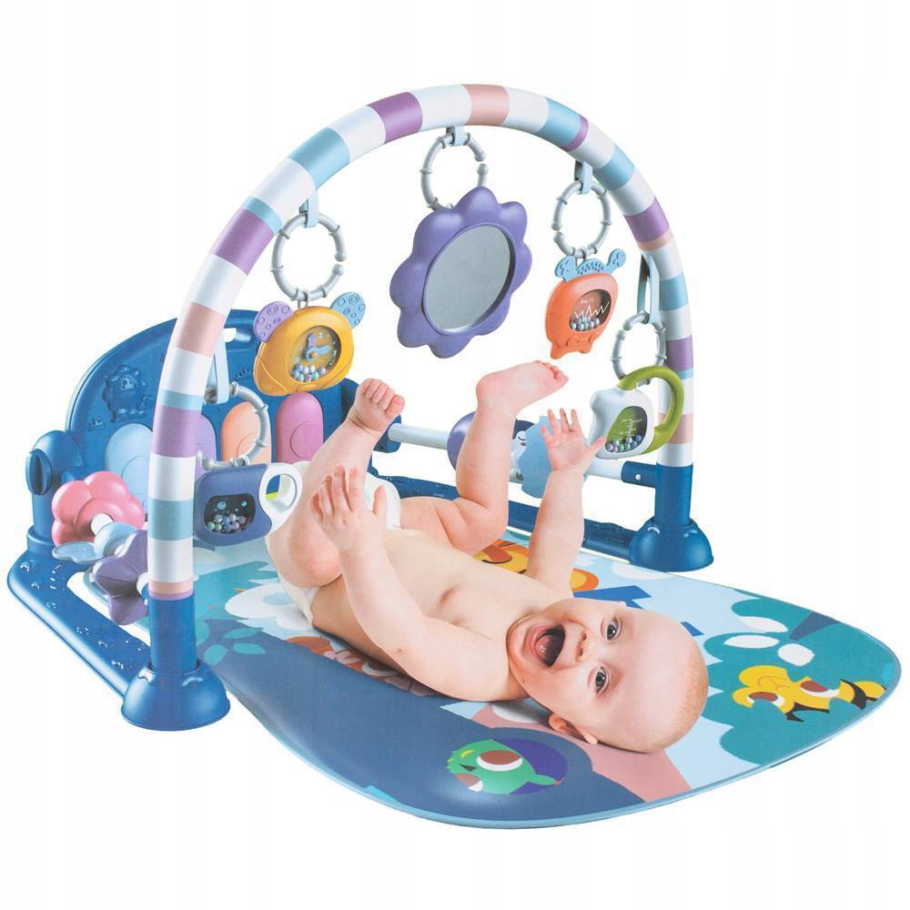 DUŻA MATA EDUKACYJNA MIĘKKA INTERAKTYWNA NIEBIESKI 76x60x28cm Minimalny wiek dziecka 0