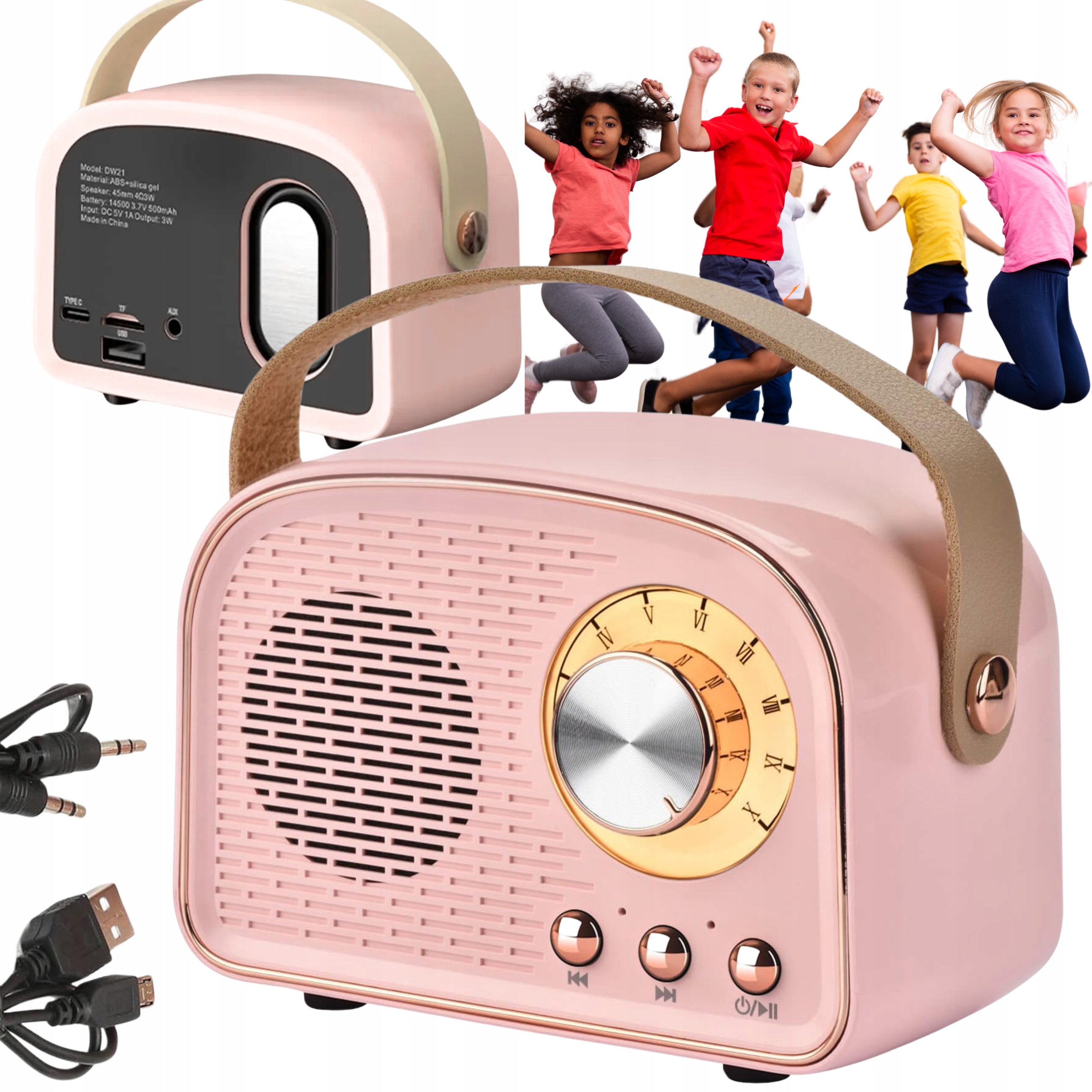 BEZPRZEWODOWY GŁOŚNIK BLUETOOTH PRZENOŚNY RADIO FM USB MP3 KUCHENNE RETRO