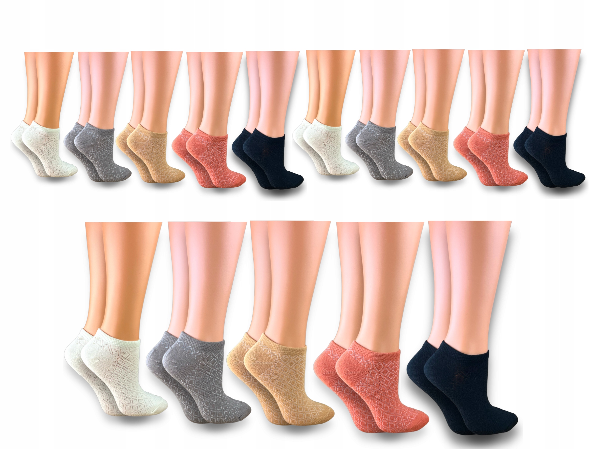 SKARPETKI BAWEŁNIANE DAMSKIE STOPKI 15PAR PROMOCJA