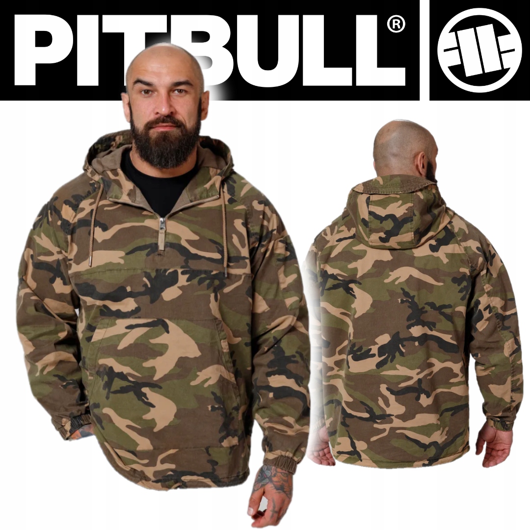 Pitbull Pánská Přechodová Bunda Klokanka S Kapucí Bassmore Camo S