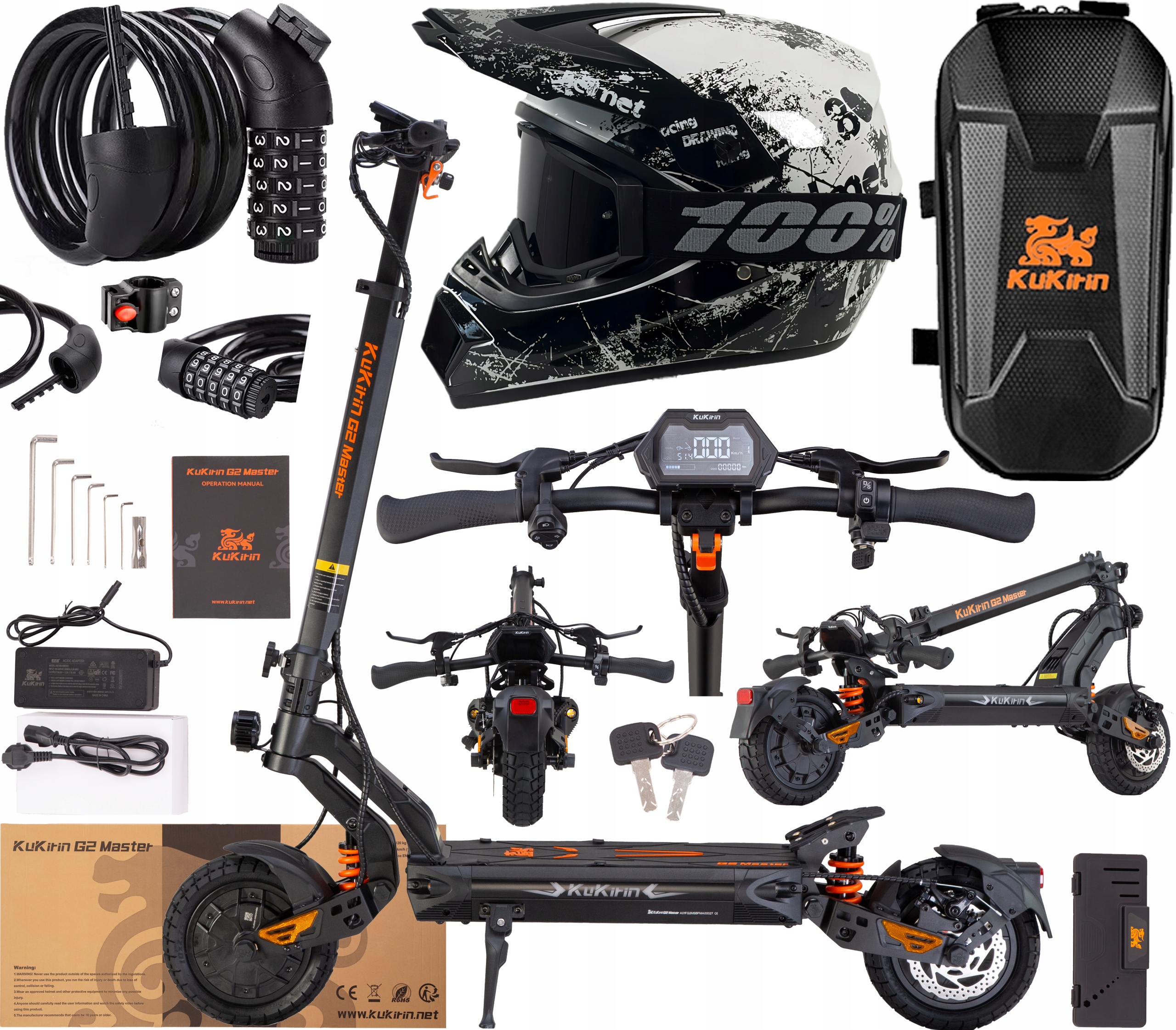 KuKirin G2 Master Pojazd elektryczne 2000W 52V 20,8AH 60KM/H 70KM +Prezent