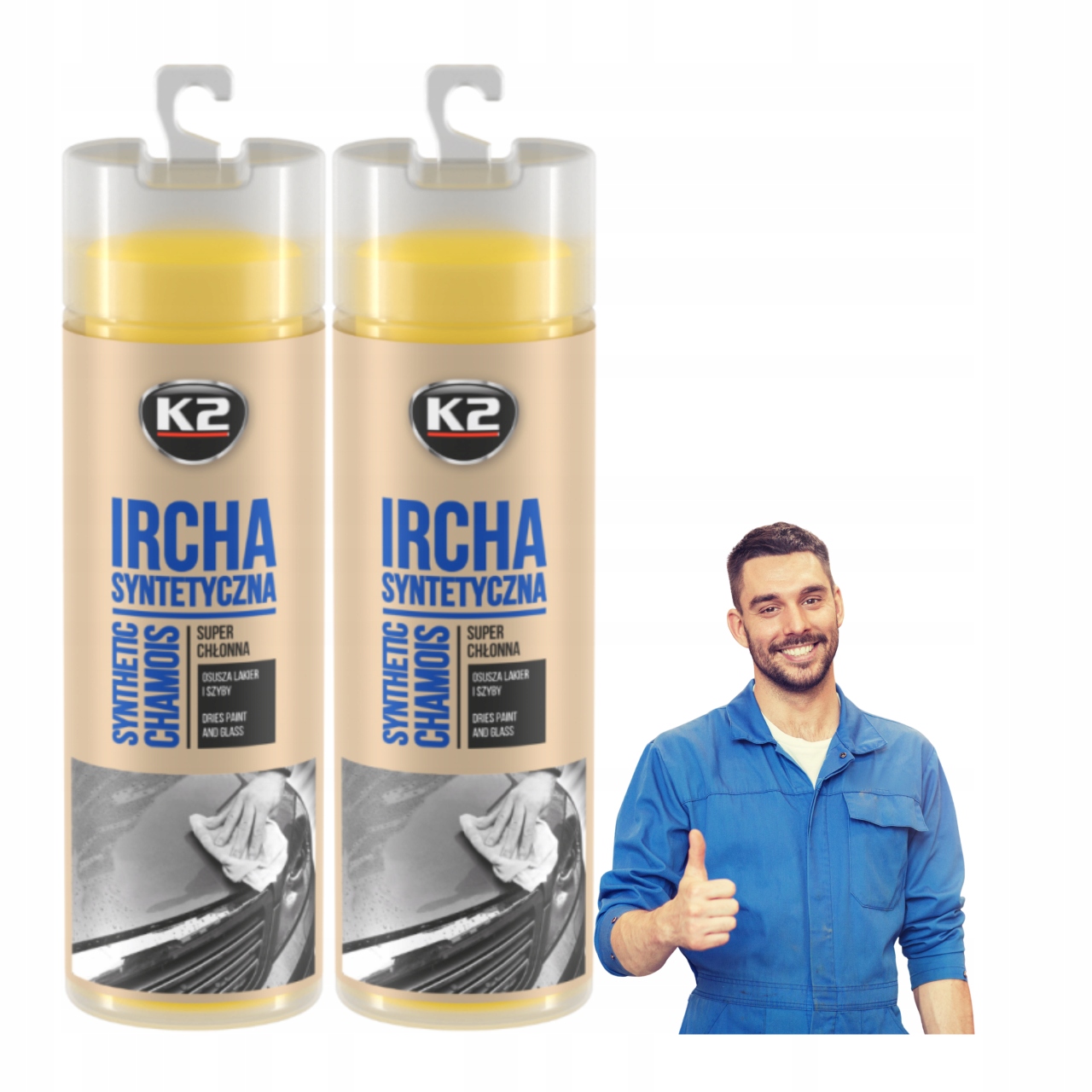 2 x K2 Ircha Syntetyczna 66x43 cm do Osuszania Lakieru Pielęgnacji Auta