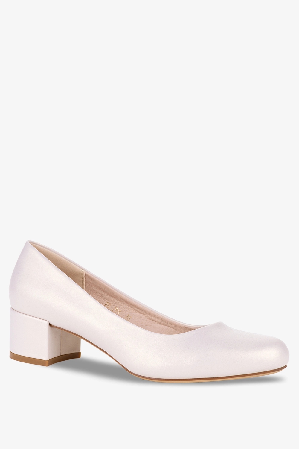 CZÓŁENKA DAMSKIE PERŁOWE NISKI OBCAS SŁUPEK SKÓRZANA WKŁADKA MODNE r 40 Stan opakowania oryginalne