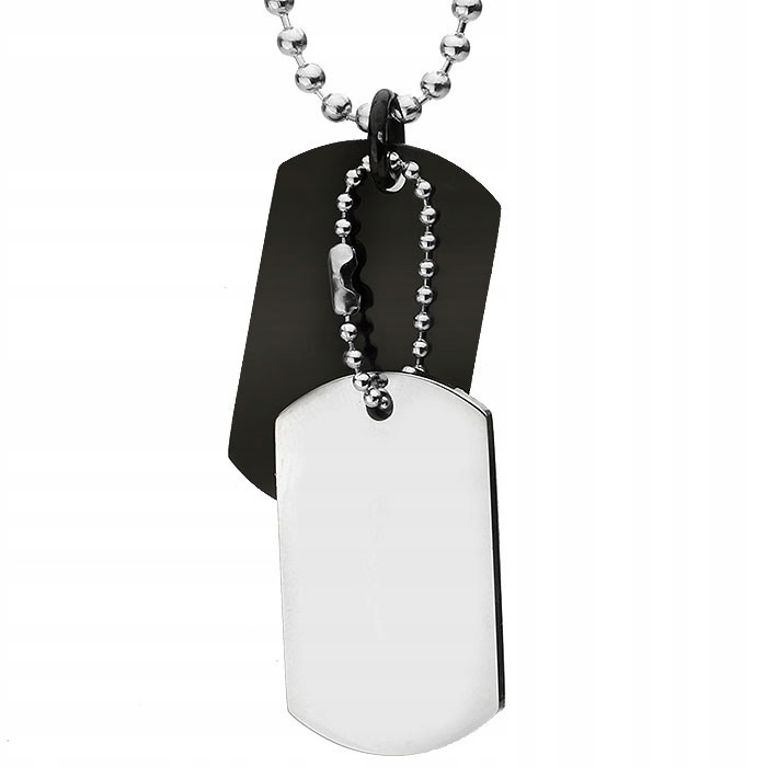 Dva nesmrtelníky v černé a stříbrné barvě ocel Gravírování