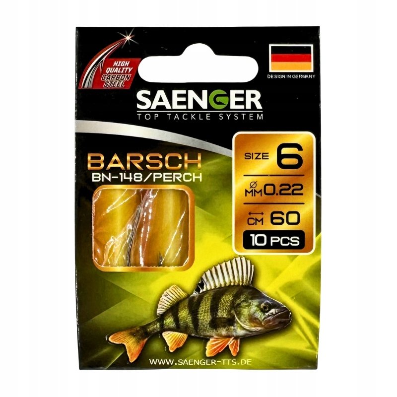 Saenger Przypony wiązane Perch Na Okonia 60cm 0.22mm rozm. 6
