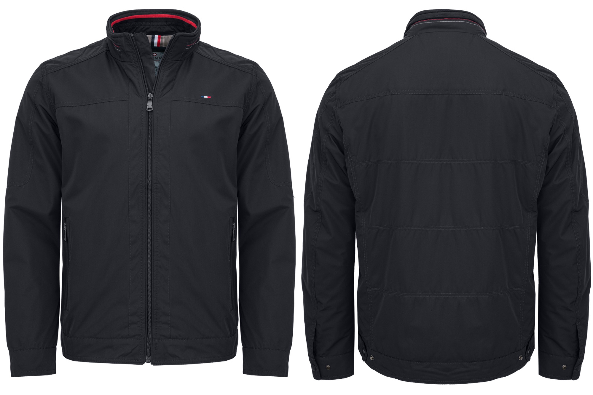 Pánská Bunda Tmavě Modrá Přechodová Stojáček Kapsy Zateplená Větrovka 3XL