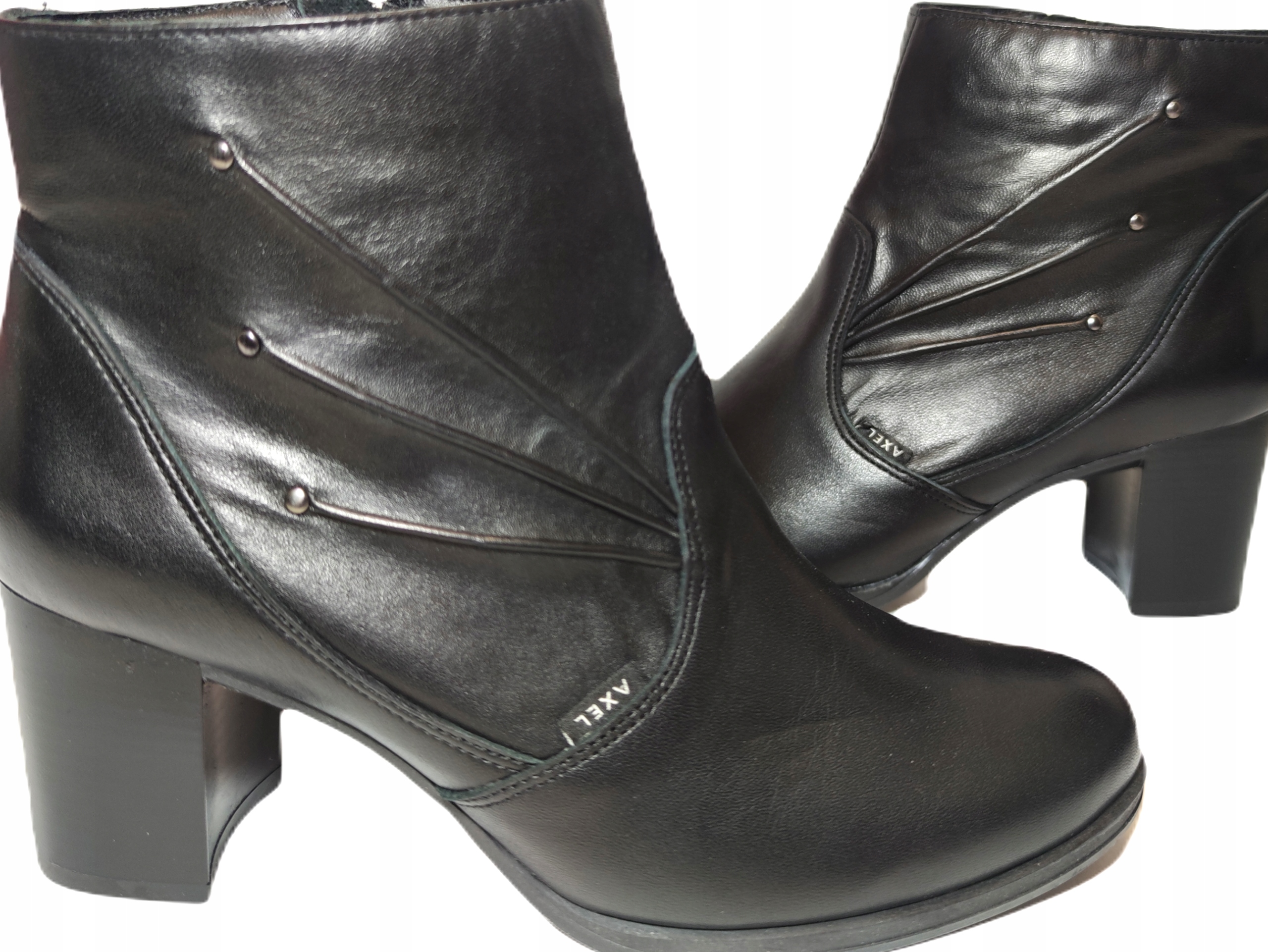 Kotníkové Boty podpatek Pohodlné Axel 4455 Kůže černá r38