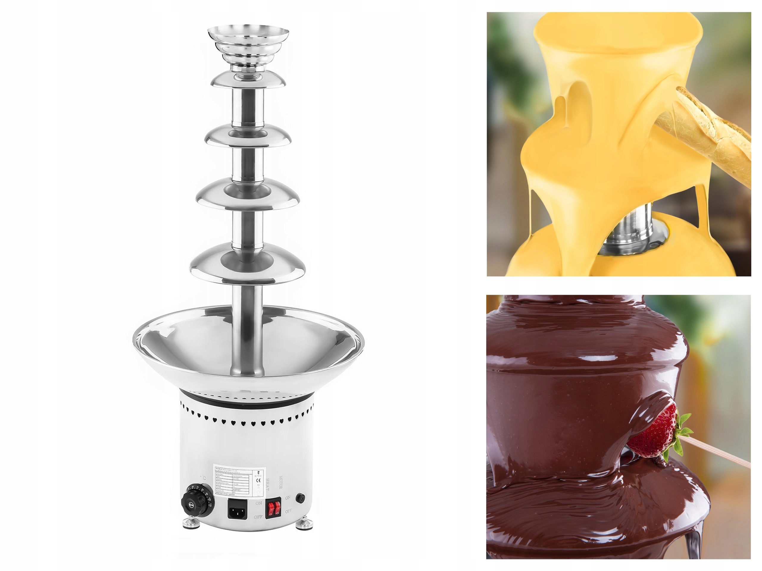 Čokoládová Fontána Fondue 5 Kaskád 6 Kg Nerezová Oceľ