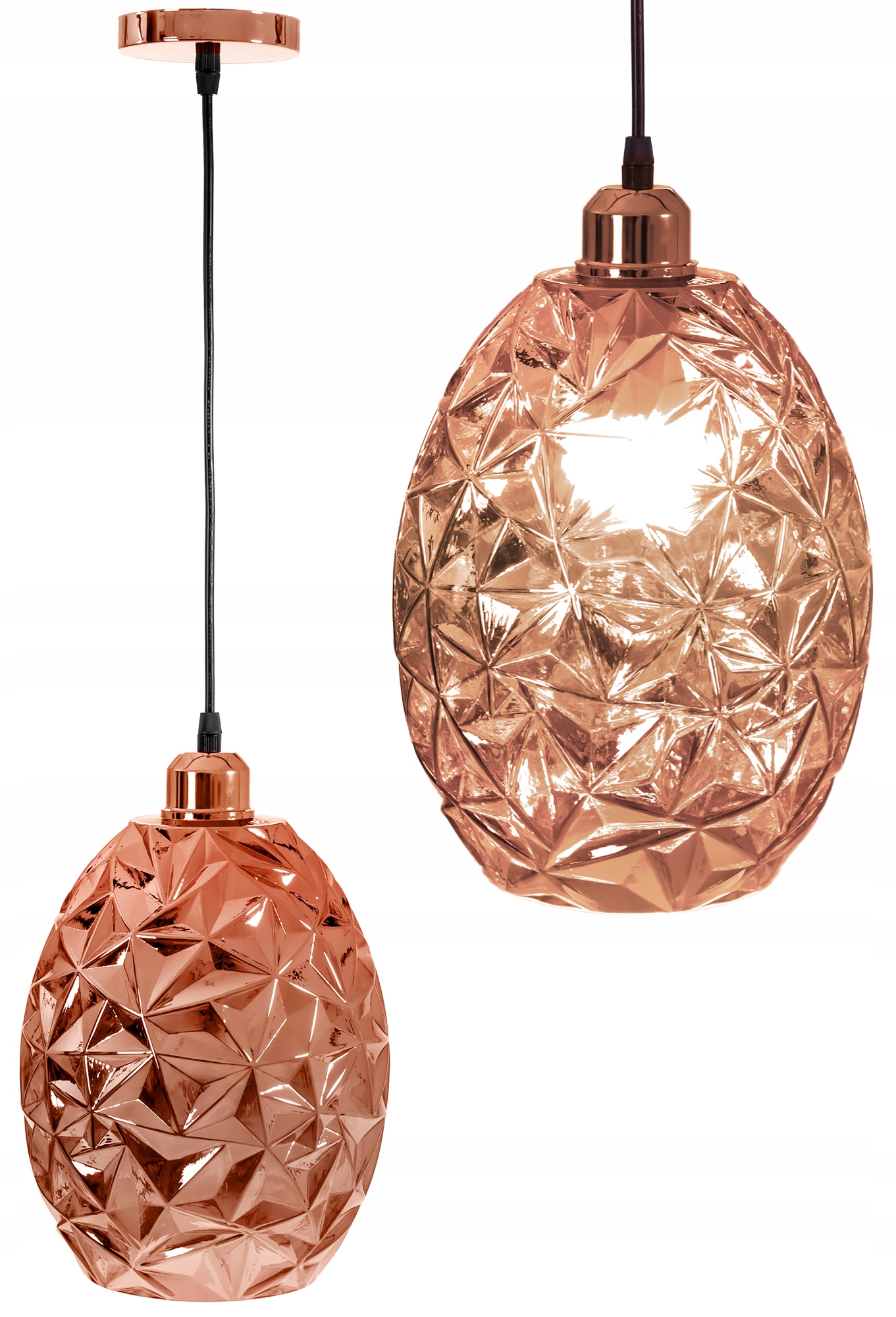 

Lampa Sufitowa Wisząca Szklana Rose Gold Glamour