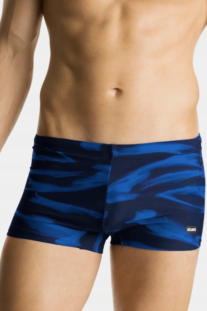 Bokserki kąpielowe męskie Atlantic KMS 318 granatowo-niebieskie [Rozmiar