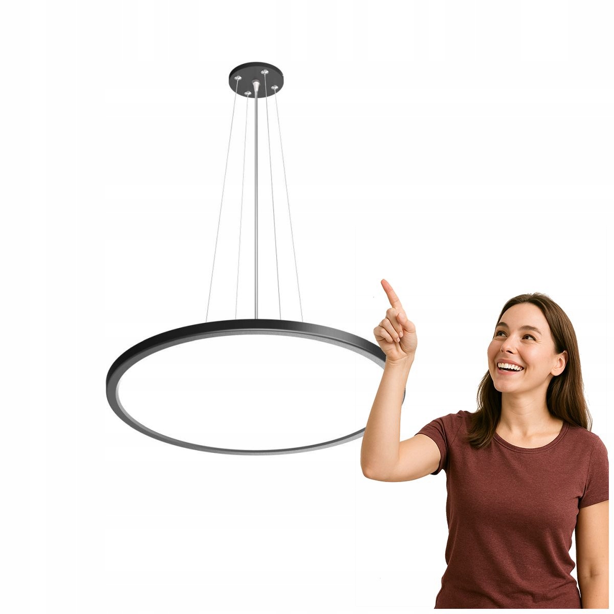 Čierna Led závesná lampa Manito 32W 3800LM Moderná Italux