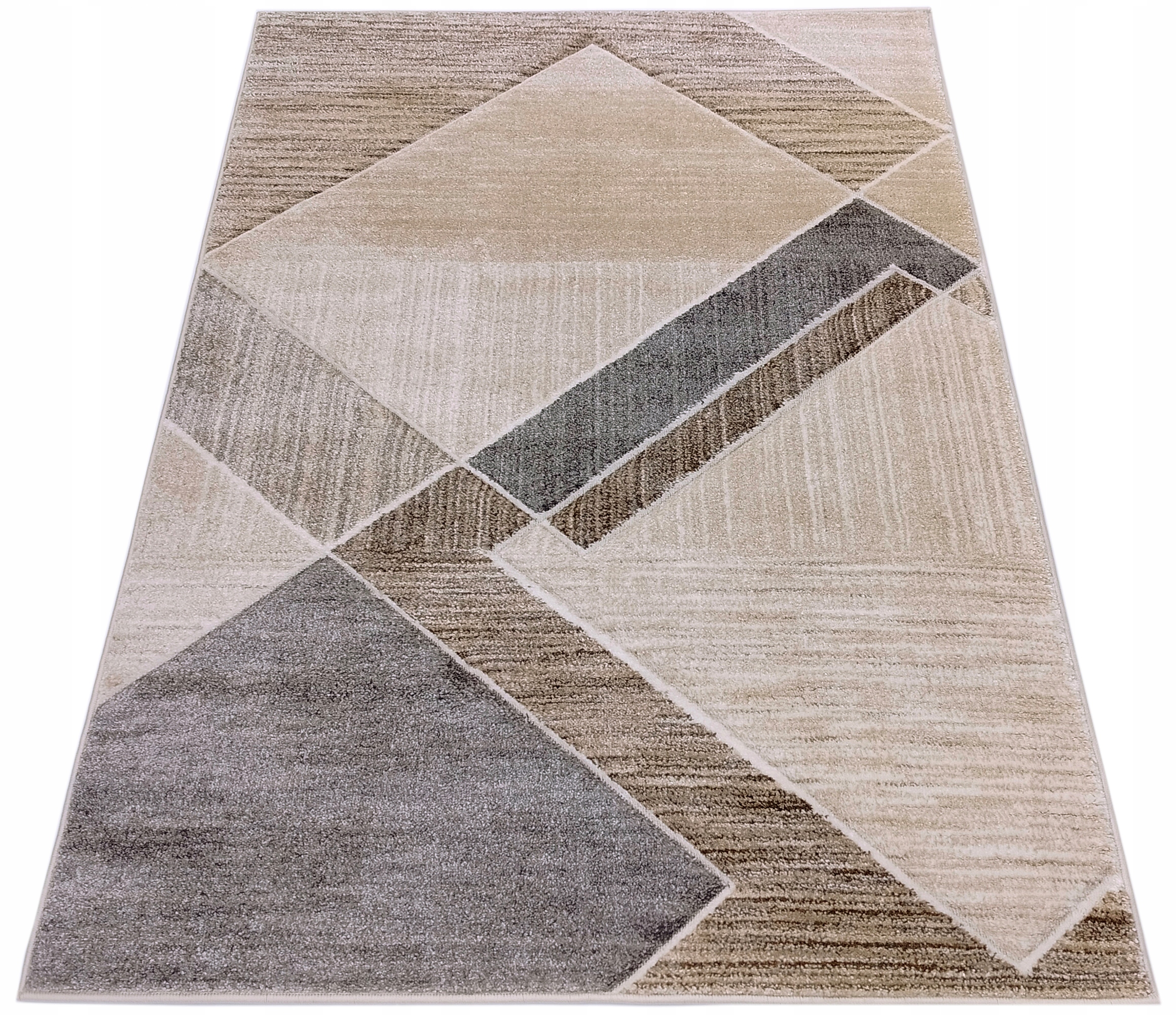 Koberec 140x190 Béžový Moderný Geometrický Do Obývačky Masívnej Spálne