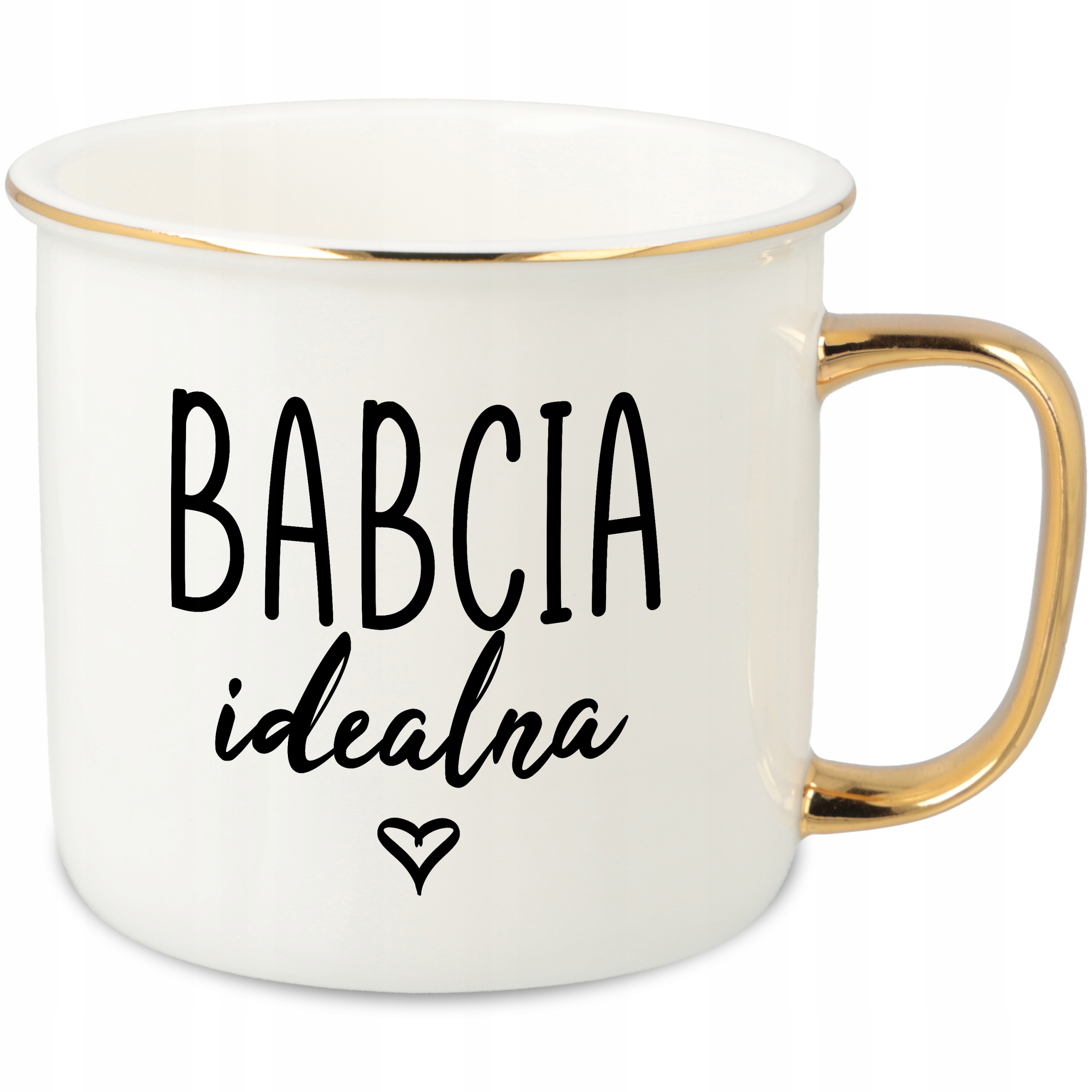 Hrnek Ucho Forma Zlatý Porcelánový Retro 280ML Dárek Pro Babičku Ideální Vz